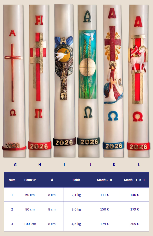 Cierges pascaux 2026